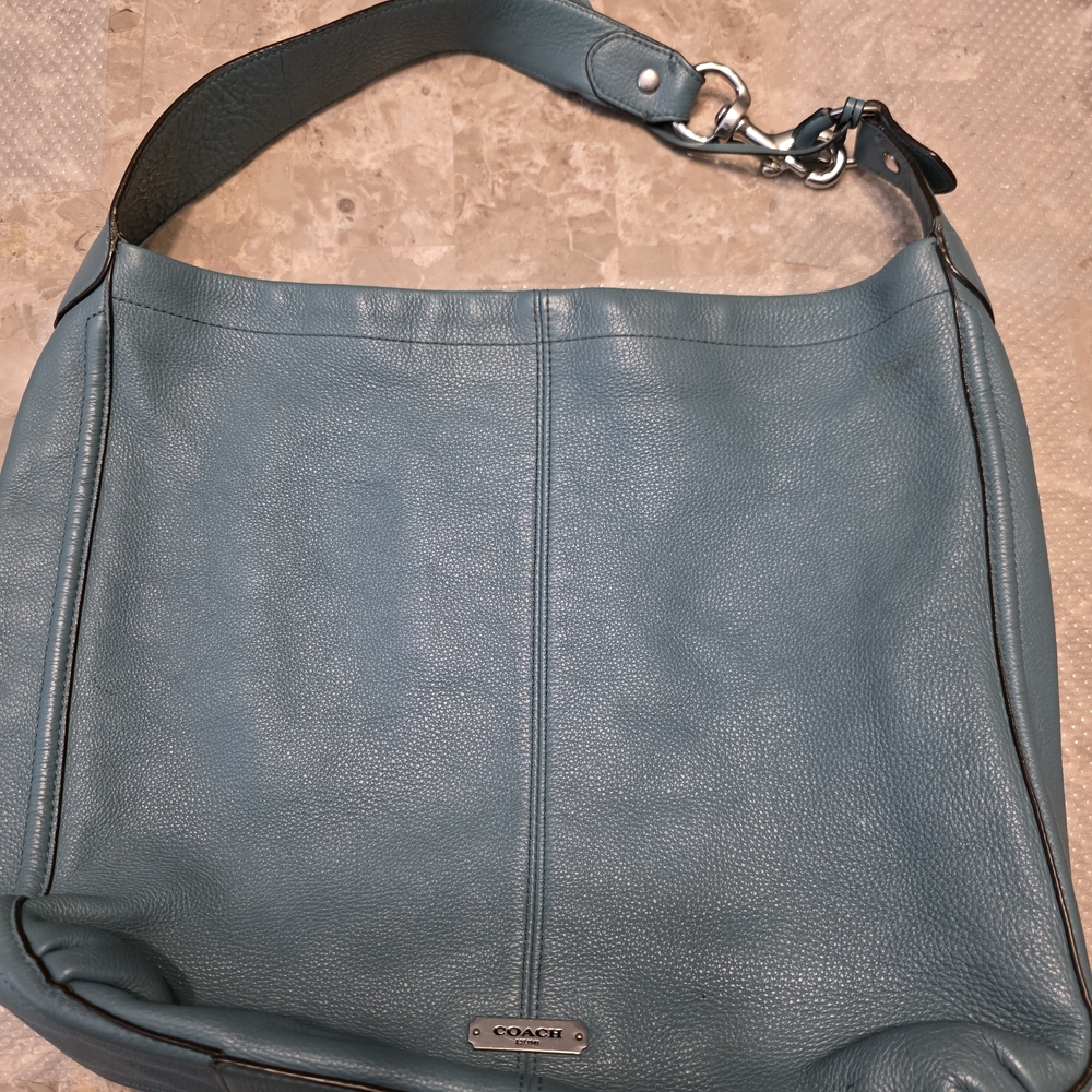 Coach Teal Leather Hobo Bag